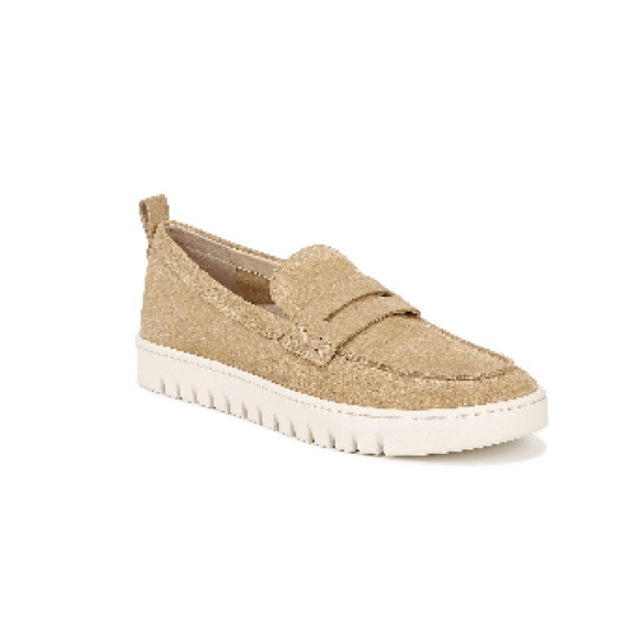 Vionic Uptown Hybrid Penny Loafer Shoes in Sand Tan Size 8.5